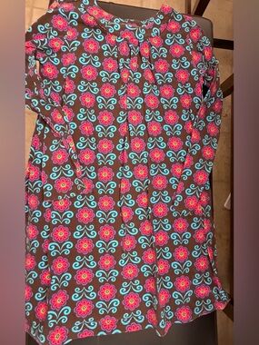 Hanna Andersson Brown Floral Print Long Sleeve Dress Size 140 (10) Girl's
